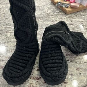 UGG Black Cable Knit Winter Boots